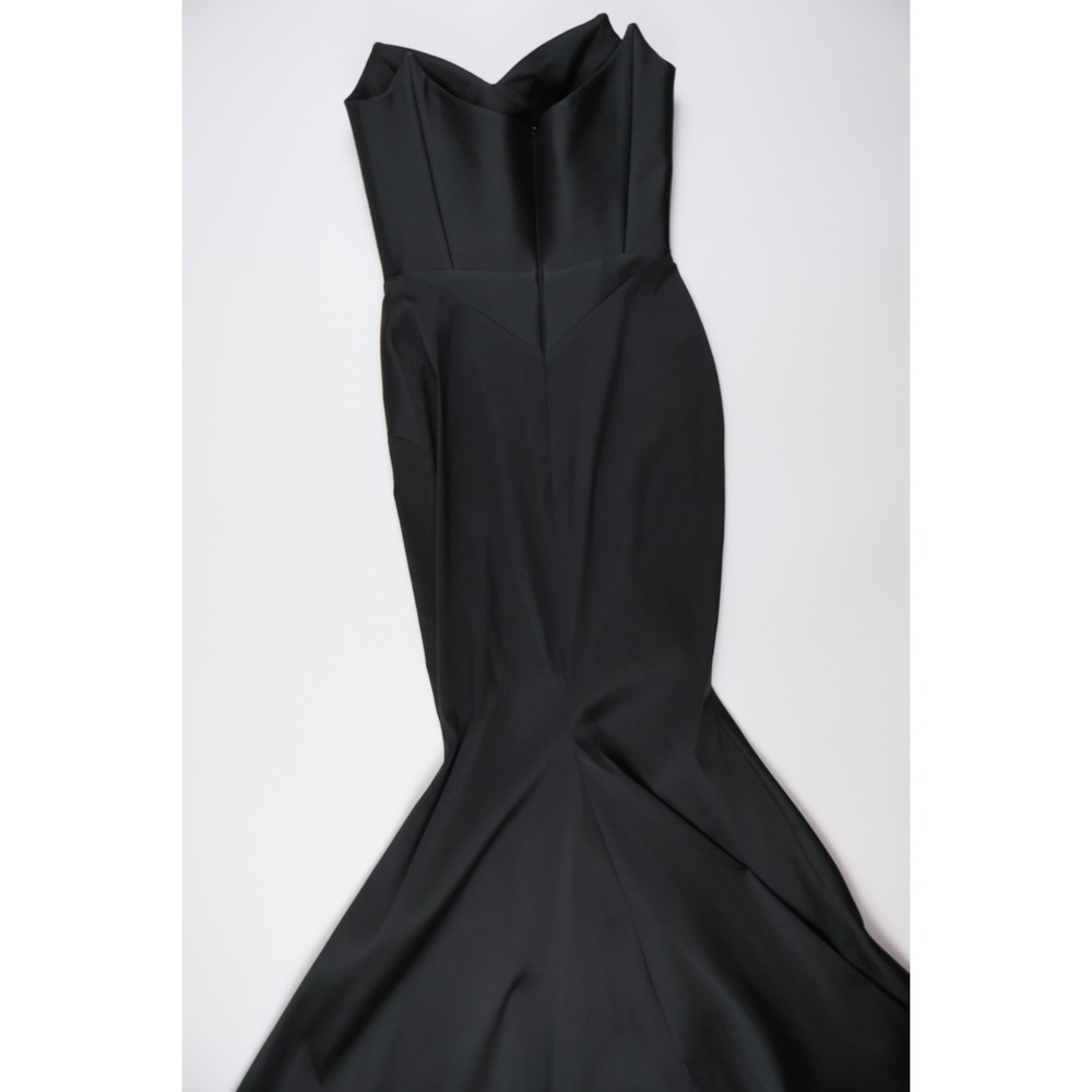 CRISTALLINI Gown Mermaid Strapless Black Solid 4 NWT - Picture 2 of 16